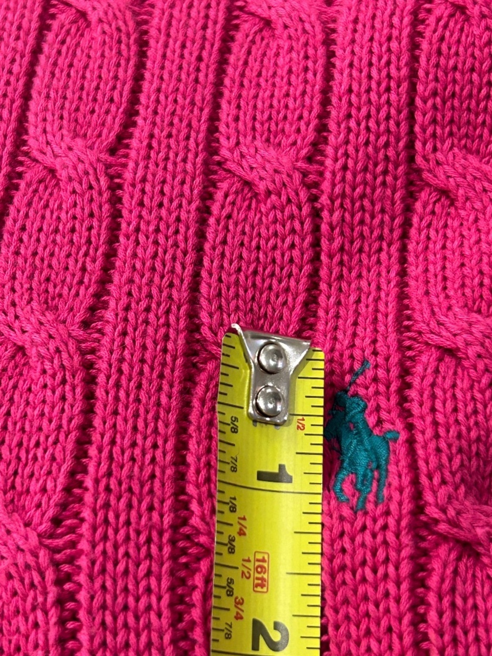 Ralph Lauren Sport Vintage Cable Knit Pink Turtleneck Women's XL - Picture 14 of 16